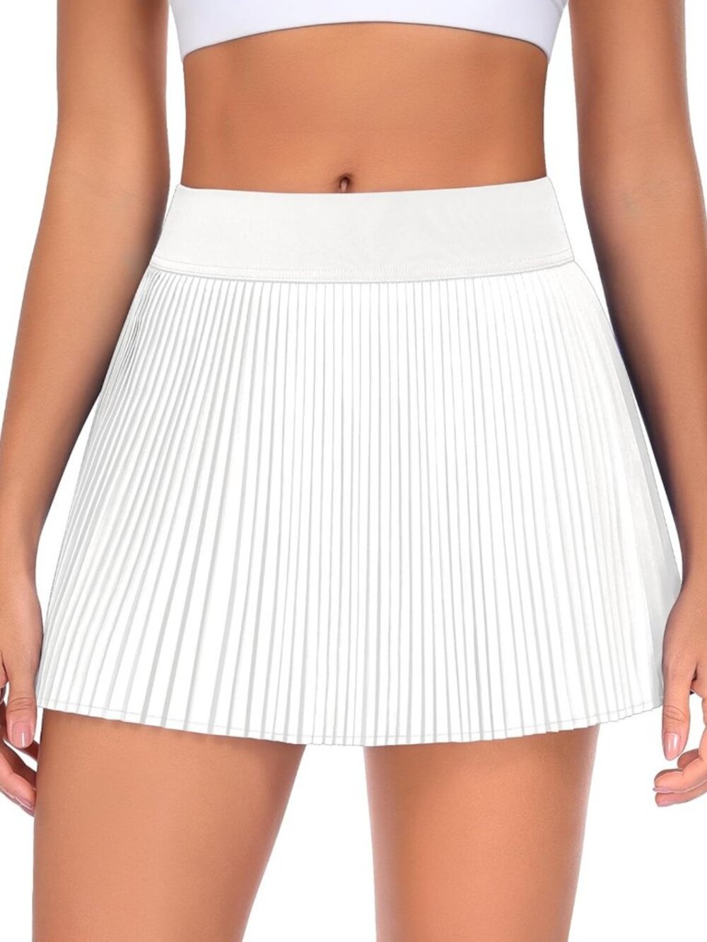 High-Waisted Pleated Tennis Skirt with Shorts & Pockets | Mini Golf Skort for